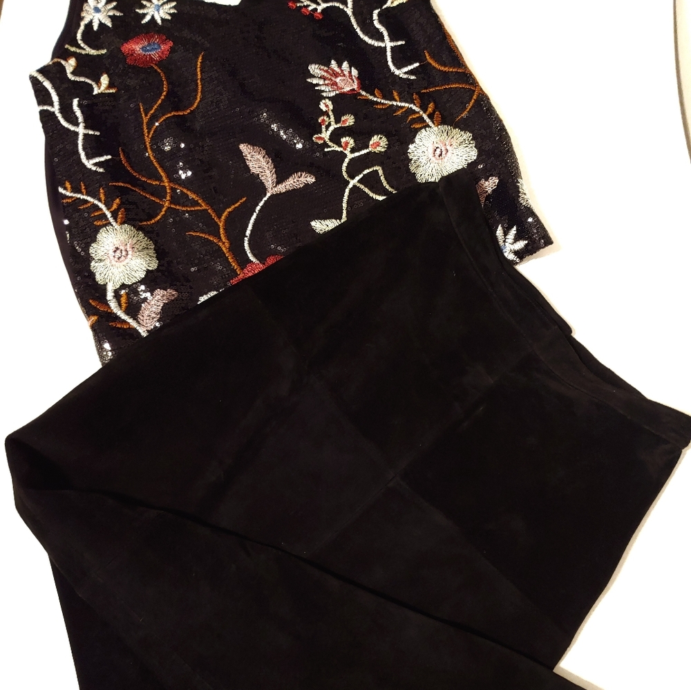 Washable! Vintage Suede Maxi Skirt